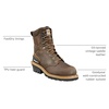 image:imageCarhartt 8 Waterproof Leather Logger Boot  Composite Toe Work Boots for Men with Goodyear Welt SlipResistant Outsole EH RatedCrazy Horse Brown Oil Tanned  Insulated