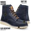 image:imageCarhartt Mens 6 Inch Moc Toe Wedge Work Boots Soft Toe  Premium nubuck leather upper offers lasting durability for everyday workNavy
