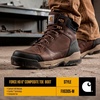 image:imageCarhartt Mens Force HD 6 Composite Toe Work Boot SlipResistant EH Rated FastDry LiningDark Brown