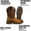 image:imageCarhartt Mens Montana 11 Waterproof Nano Square Toe Wellington Work Boot Light BrownLight Brown  Nano Square Toe