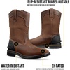 image:imageCarhartt Mens Montana 11 Wellington Work Boots  Waterproof amp WaterResistant Steel Toe amp Soft Toe PullOn Square ToeBrownBrown