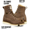 image:imageCarhartt Mens WP 8 Moc Soft Toe Wedge Boot  PU Cushioned Comfort amp Wedge Design SlipResistant Outsole OilTanned Leather Upper Waterproof ProtectionDark Brown