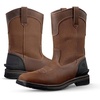 image:imageCarhartt Mens Montana 11 Wellington Work Boots  Waterproof amp WaterResistant Steel Toe amp Soft Toe PullOn Square ToeBrownBrown