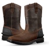 image:imageCarhartt Mens Montana 11 Wellington Work Boots  Waterproof amp WaterResistant Steel Toe amp Soft Toe PullOn Square ToeBrownBurnt Olive