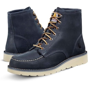 image:imageCarhartt Mens 6 Inch Moc Toe Wedge Work Boots Soft Toe  Premium nubuck leather upper offers lasting durability for everyday workNavy
