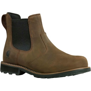 image:imageCarhartt Mens Frontier Water Resistant Chelsea Work Boots  Rugged Leather Upper Soft Toe Comfort EVA Midsole amp Grip Outsole Stretch Gore Panels for Easy OnoffMossy Brown