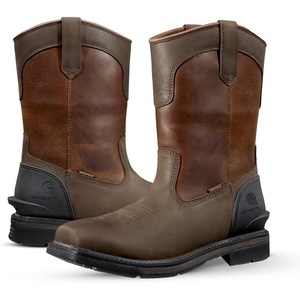 image:imageCarhartt Mens Montana 11 Wellington Work Boots  Waterproof amp WaterResistant Steel Toe amp Soft Toe PullOn Square ToeDark BrownRed Brown