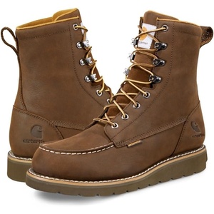 image:imageCarhartt Mens WP 8 Moc Soft Toe Wedge Boot  PU Cushioned Comfort amp Wedge Design SlipResistant Outsole OilTanned Leather Upper Waterproof ProtectionChocolate Brown Oil Tanned