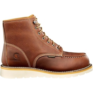 image:imageCarhartt Mens Waterproof 6 Moc Steel Toe Wedge Work BootSoft Tan Full Grain Leather