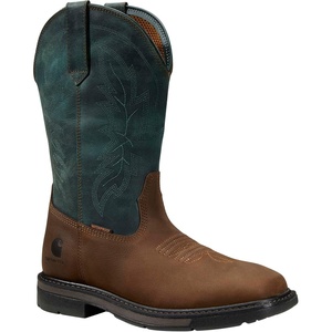image:imageCarhartt Womens Montana 11 Waterproof Square Toe Wellington Work BootTanTeal