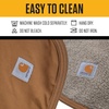 image:imageCarhartt Firm Duck SherpaLined Dog Throw Carhartt Brown  Blanket Reversible Pet Blanket FleeceCanvas