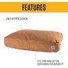image:imageCarhartt Firm Duck SherpaTopped Dog Bed Carhartt Brown M  Durable Canvas Pet Bed Water Resistant Sherpa Top MediumDeep Wine