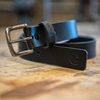 image:imageCarhartt Mens Bridle Leather Classic Buckle and Scratchless BeltsBlack W Brushed Nickel Finish