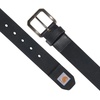 image:imageCarhartt Mens Casual Rugged Canvas Duck Belt WAntique Brass Buckle and Contrast Curdoroy BackingBlack
