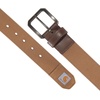 image:imageCarhartt Mens Casual Rugged Canvas Duck Belt WAntique Brass Buckle and Contrast Curdoroy BackingCarhartt Brown