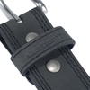 image:imageCarhartt Mens Casual Top Grain Saddle Leather Triple Stitch BeltBlack W Brushed Nickel Finish