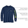 image:imageCarhartt Mens FR Force Irvine Loose LS Logo TShirtDark Blue Heather