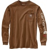 image:imageCarhartt Mens FR Force Irvine Loose LS Logo TShirtOiled Walnut Heather