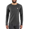 image:imageCarhartt Mens Force Midweight SyntheticMerino Wool Blend Base Layer Crewneck Pocket TopBlack Heather