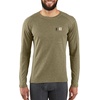 image:imageCarhartt Mens Force Midweight SyntheticMerino Wool Blend Base Layer Crewneck Pocket TopBurnt Olive Heather