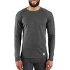 image:imageCarhartt Mens Force Midweight SyntheticMerino Wool Blend Base Layer Crewneck Pocket TopDark Black Heather