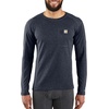 image:imageCarhartt Mens Force Midweight SyntheticMerino Wool Blend Base Layer Crewneck Pocket TopNavy Heather