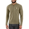 image:imageCarhartt Mens Force Midweight SyntheticMerino Wool Blend Base Layer QuarterZip Pocket TopBurnt Olive Heather