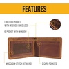 image:imageCarhartt Mens Full Grain Patina Leather Wallets Bifold and Front Pocket OptionsBlack Bifold