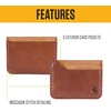 image:imageCarhartt Mens Full Grain Patina Leather Wallets Bifold and Front Pocket OptionsBlack Front Pocket