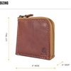 image:imageCarhartt Mens Full Grain Patina Leather Wallets Bifold and Front Pocket OptionsBlack Zipper