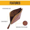 image:imageCarhartt Mens Full Grain Patina Leather Wallets Bifold and Front Pocket OptionsBrown Zipper