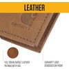 image:imageCarhartt Mens Full Grain Saddle Leather Wallets RFID Blocking Bifold Trifold and Front Pocket Options Gifts for MenBlack Bifold