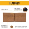 image:imageCarhartt Mens Full Grain Saddle Leather Wallets RFID Blocking Bifold Trifold and Front Pocket Options Gifts for MenBlack Bifold