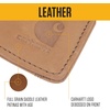 image:imageCarhartt Mens Full Grain Saddle Leather Wallets RFID Blocking Bifold Trifold and Front Pocket Options Gifts for MenBlack Front Pocket