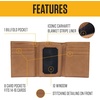 image:imageCarhartt Mens Full Grain Saddle Leather Wallets RFID Blocking Bifold Trifold and Front Pocket Options Gifts for MenCarhartt Brown Trifold