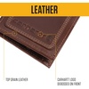 image:imageCarhartt Mens Leather Triple Stitch Wallet Durable FullGrain Leather Bifold Trifold amp Rodeo Styles Gifts for MenBrown Passcase