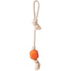 Rubber Ball Dog Rope Pull (Blaze Orange)