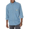 image:imageCarhartt Mens 104138 FlameResistant Force Lightweight Long Sleeve ShSteel Blue