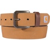 image:imageCarhartt Mens Casual Rugged Canvas Duck Belt WAntique Brass Buckle and Contrast Curdoroy BackingCarhartt Brown