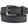 image:imageCarhartt Mens Casual Top Grain Saddle Leather Triple Stitch BeltBlack W Brushed Nickel Finish