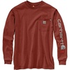image:imageCarhartt Mens FR Force Irvine Loose LS Logo TShirtRed Brown Heather