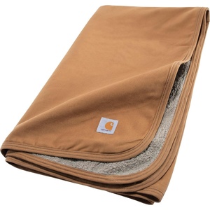 image:imageCarhartt Firm Duck SherpaLined Dog Throw Carhartt Brown  Blanket Reversible Pet Blanket FleeceCanvas