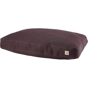 image:imageCarhartt Firm Duck SherpaTopped Dog Bed Carhartt Brown M  Durable Canvas Pet Bed Water Resistant Sherpa Top MediumDeep Wine