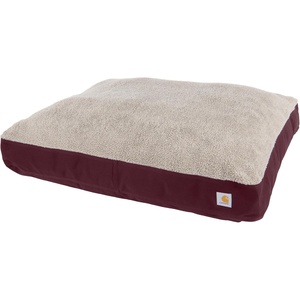 image:imageCarhartt Firm Duck SherpaTopped Dog Bed Carhartt Brown M  Durable Canvas Pet Bed Water Resistant Sherpa Top MediumPort Sherpa Top