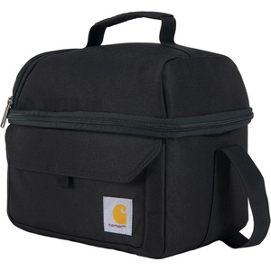 image:imageCarhartt Insulated 12 Can Cooler Black  Two Compartment Lunch Box Durable FullyInsulated Lunch Bag for Women amp Men Large LunchboxLarge Lunchbox Black