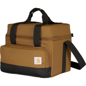 image:imageCarhartt Insulated Two Compartment Cooler Durable Water Repellent Material WFront Zippered Pocket for Camping Beach amp TravelCarhartt Brown