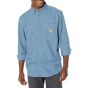 image:imageCarhartt Mens 104138 FlameResistant Force Lightweight Long Sleeve ShSteel Blue