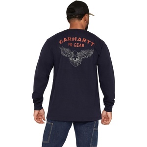 image:imageCarhartt Mens 106800 Flame Resistant Force Loose Fit LongSleeve Lightweight EDark Navy