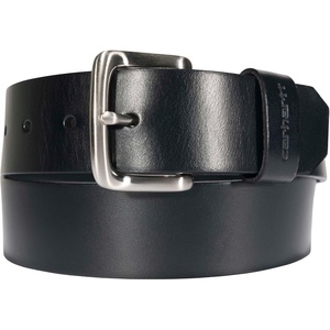 image:imageCarhartt Mens Bridle Leather Classic Buckle and Scratchless BeltsBlack W Brushed Nickel Finish