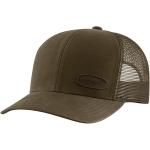 image:imageCarhartt Mens Canvas MeshBack Embossed CapBurnished Logs